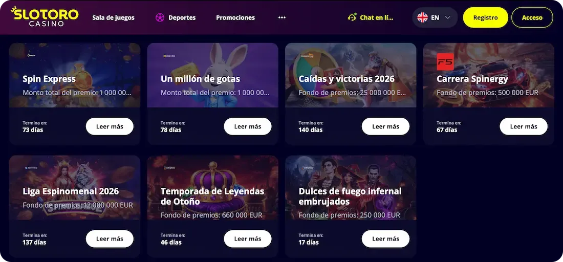 bonos del casino slotoro